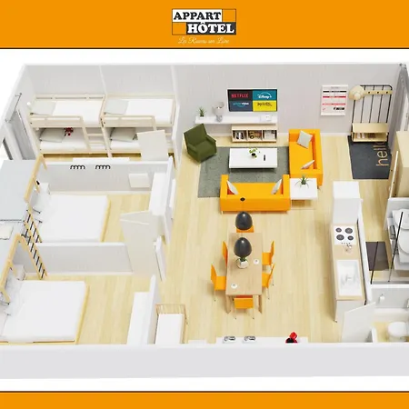 Appart hôtel Les Prés Blondeau, 1 à 10 Personnes, 3 Chambres, Terrasse, Parking Privé, Wifi, Arrivée Autonome 24-7